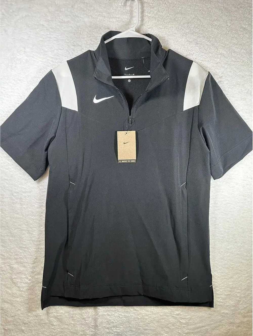 Nike Coach Performance Sideline Black Jacket Shirt Short Sleeve Mens Small